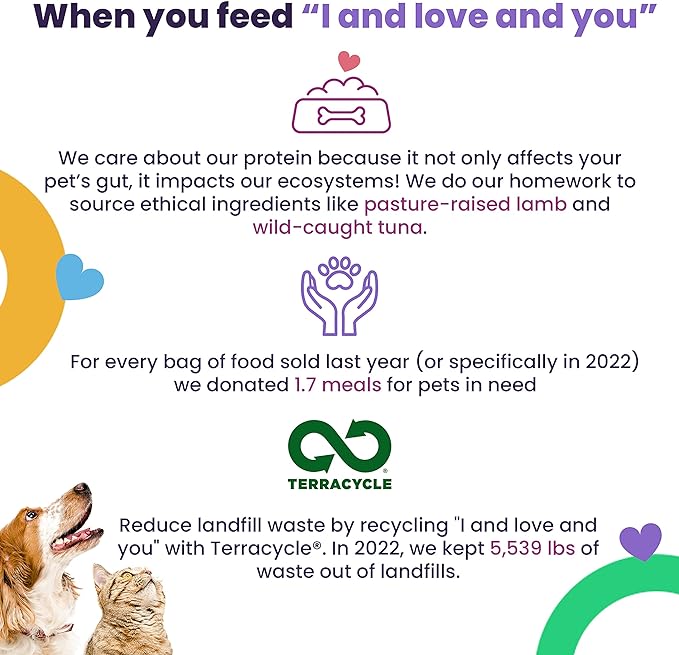 I and love and you Lovingly Simple Dry Cat Food - Salmon + Sweet Potato - Limited Ingredients, Allergy Friendly, No Fillers, Grain Free, 3.4lb Bag