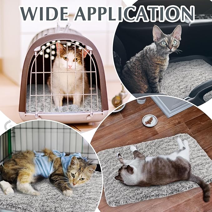 4 Pack Self Warming Cat Bed Indoor Self Heating Dog Cat Pad Washable 16 x 20 Inch Thermal Pet Kennel Pad Crate Bed Mat Reflect Body Heat for Outdoor(22 x 35 Inch)