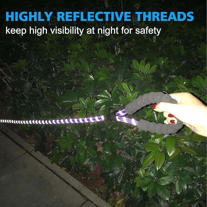 Reflective Dog Collar Padded with Soft Neoprene Breathable Adjustable Nylon Dog Collars for Small Medium Large Dogs (Large (Pack of 1), Purple/Pink Floral Collar+Leash)