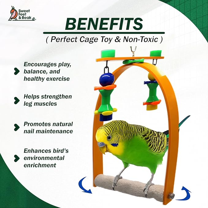 Medium Whirly Bird - Perfect Cage Toy Stimulates Visual and Physical Activity - Safe, Non-Toxic, Cage Accessories for Medium Birds