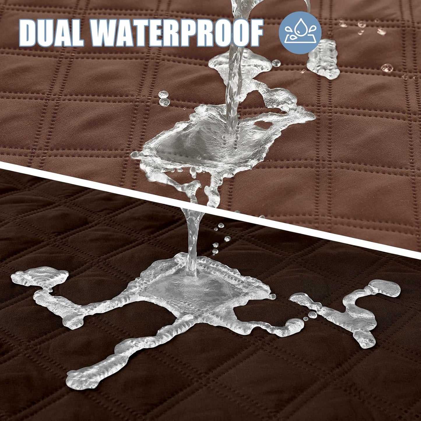 Smiry Waterproof Dog Bed Cover Pet Blanket, Soft Washable Dog Blanket for Furniture Bed Couch Sofa Reversible, Checkered (30"x53", Brown/Chocolate)