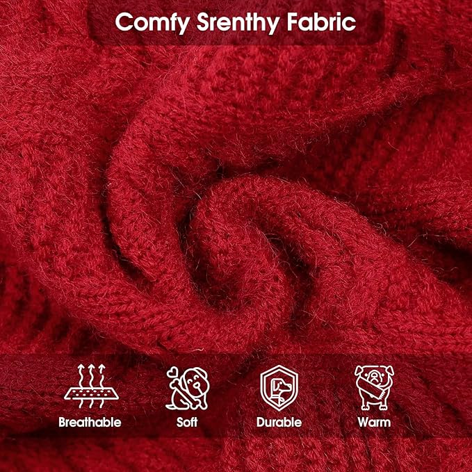 ASENKU XXXL Dog Sweaters for Large Dog Girls Boys, Pullover Turtleneck Knitted Big DoggieSweatershirt for Female Male, Doberman Great Dane Sweater for Extra-Large Breed Dogs, Red 3XL