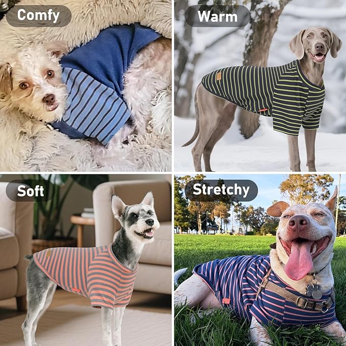 KYEESE 3Pack Dog Sweater Lightweight Dogs Sweatshirt Pullover Dog Sweaters for Small Dogs Girl Soft Pet Coat Stretchy Cat Clothes Cat Sweaters with Sleeves Comfy Pet Fleece Sweater for Cold Weather
