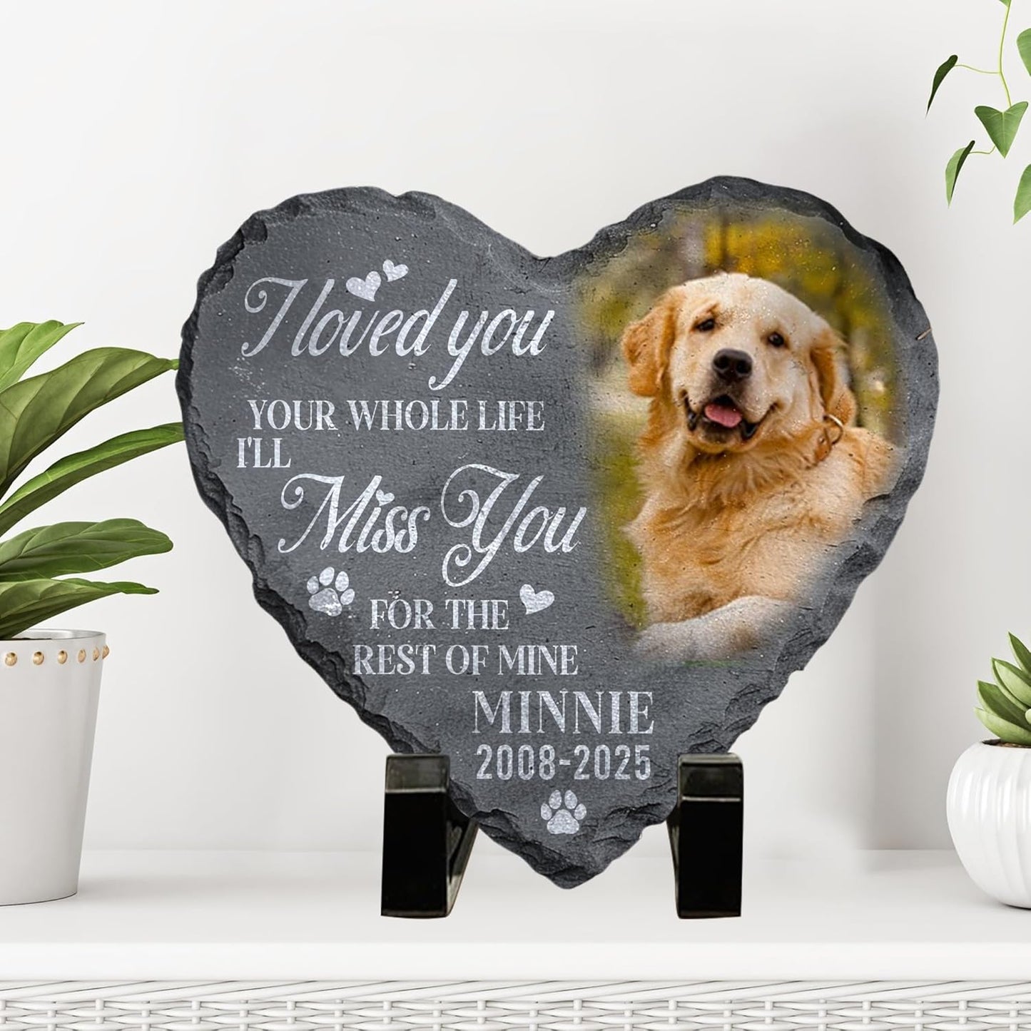 Personalized Dog Memorial Gifts for Loss of Dog, Custom Pet Memorial Stone with Photo Name Date, Stones for Dogs, Gift for Cat Lovers, Bereavement Sympathy Gift for Pet Lover, Quote 5