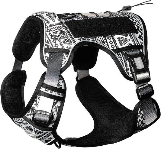 AUROTH Tactical Dog Harness for Large Dogs No Pull Adjustable Pet Harness Reflective K10 Working Training Easy Control Pet Vest Military Service Dog Harnesses