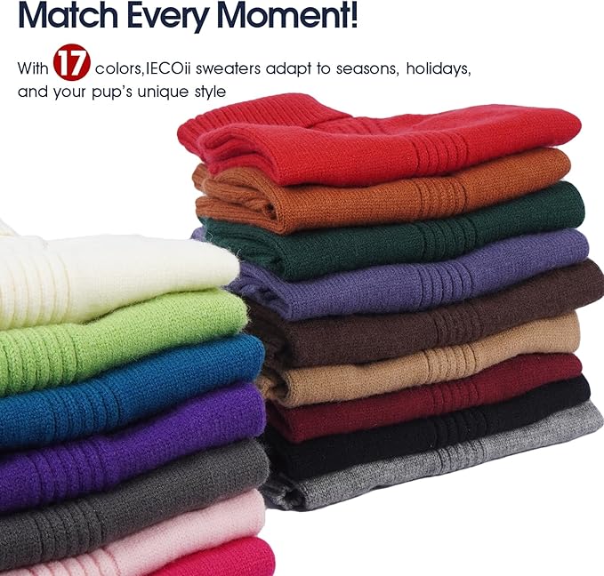 IECOii Extra Large Dog Sweater 4XL,Thermal Warm Dog Sweaters for Giant Breed Dogs,Turtleneck Knitted Knitwear for Pet Winter,Stretchy&Easy On Doggy Sweatshirt for Doberman,Great Dane(Rose red,XXXXL)