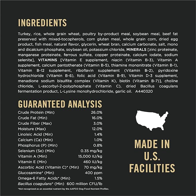 Purina Pro Plan Complete Essentials Shredded Blend Turkey and Rice Dog Food Dry Formula with Probiotics for Dogs - 33 lb. Bag