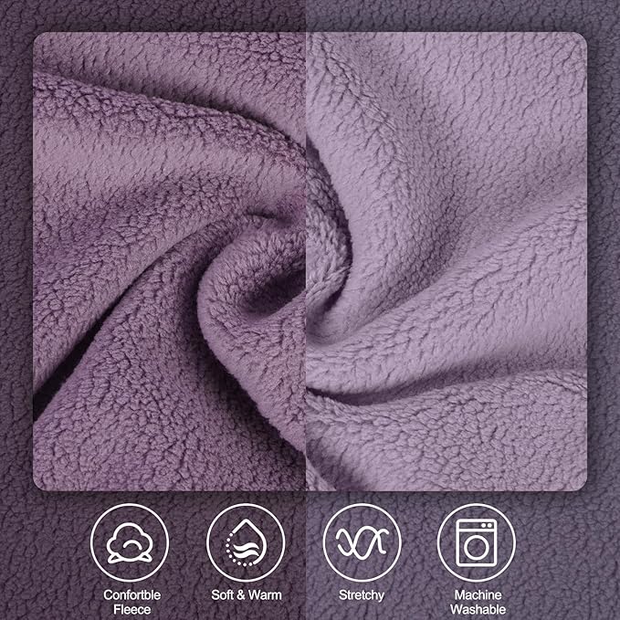 IECOii 2 Pack Fleece Dog Sweaters - Warm & Soft & Stretchy, Coat for Cold Weather, Medium Dogs Boy Girl Fleece Sweaters for Home, Trips, and Walks (Size L,Dark Purple & Light Purple)