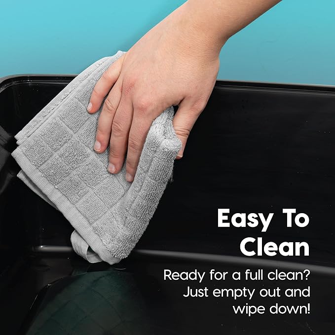 IRIS USA XX-Large Cat Litter Box, Open Top Extra Large Litter Box for Big Cats and Multi-Cat Households, High Sided Scatter Shield, Easy to Clean, 30" L x 20" W x 14" H, Black