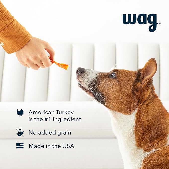 Amazon Brand - Wag Soft & Tender American Jerky Dog Treats – Turkey Recipe (24 oz)