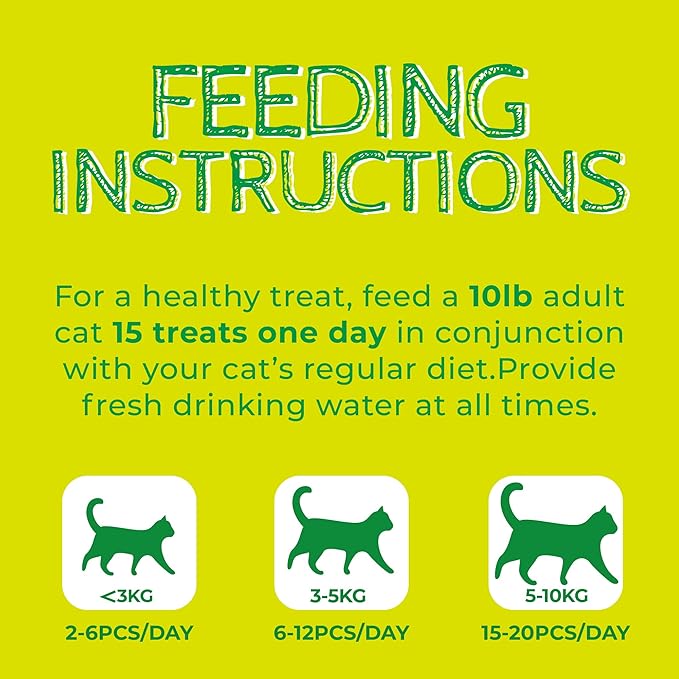 Just Try 13.4 OZ Cat Multivitamin Crunchy Chews Treats for Health and Immune Cat Joint Support Skin & Coat & Digestion Vitamins Supplements Biscuits Snacks