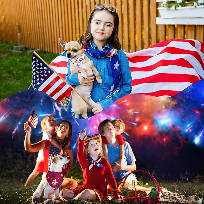 30 Pcs Dog Bandanas Bulk American Flag Pet Scarf Holiday Puppy Bandanas Washable Adjustable Patriotic Dog Bandana for Sport Event Parade Labor Day Patriot Day Small Medium Large Pet Grooming