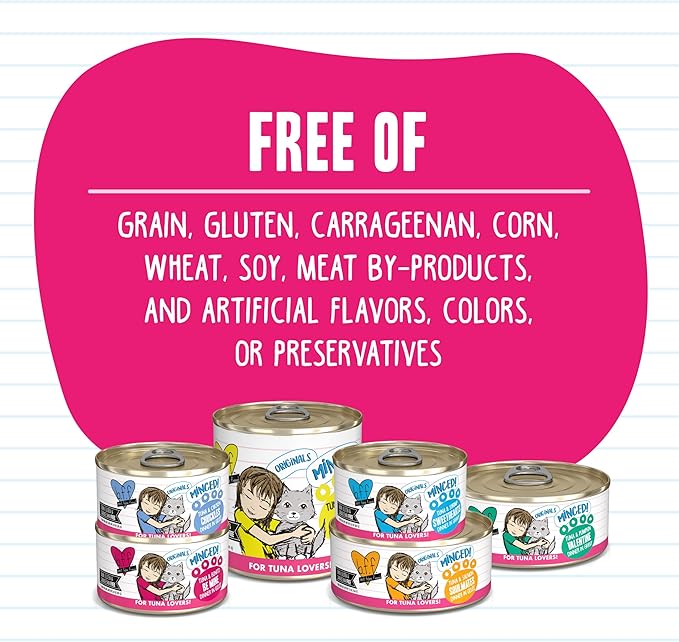 Weruva BFF Minced Natural Wet Cat Food, Tuna and Tilapia Twosome in Gelee, 3oz Can, Pack of 24