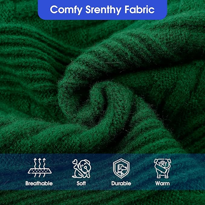 ASENKU XL Dog Sweater, Dog Sweaters for Extra Large Dogs,Pet Sweatshirt Apparel Turtleneck Pullover Winter Pitbull, Labrador Retriever(Dark Green, X-Large)