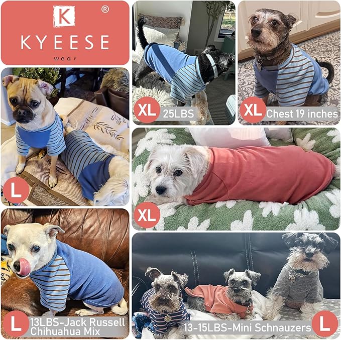 KYEESE 3Pack Dog Sweater Lightweight Dogs Sweatshirt Stretchy Cat Clothes Soft Pet Coat Cat Sweaters with Sleeves Pullover Dog Sweaters for Small Dogs Girl Comfy Pet Fleece Sweater for Cold Weather