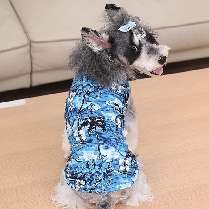 CuteBone Dog Shirts 2-Pack Soft Pet Clothes Breathable Summer Vest for Small Puppy and Stretchy Cat Apparel 2BX19XS