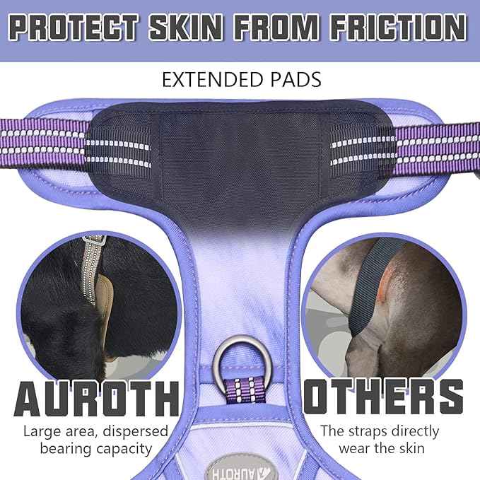 AUROTH Tactical Dog Harness for Large Dogs No Pull Adjustable Pet Harness Reflective K9 Working Training Easy Control Pet Vest Military Service Dog Harnesses Very Peri M