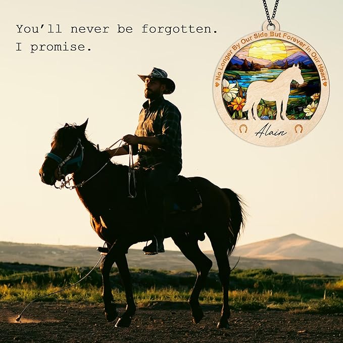 PO236 Horse Memorial Ornaments - Christmas Xmas Tree Ornament Window Hanging Car Sympathy Gift for Loss Bereavement Keepsake Remembrance Gifts for Horse Lovers Holiday Decoration