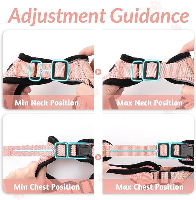 rabbitgoo Cat Harness and Leash for Walking, Escape Proof Soft Adjustable Vest Harnesses for Cats, Easy Control Breathable Reflective Strips Jacket, Light Salmon Pink, XS