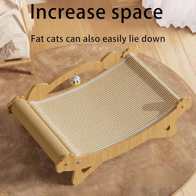 Sisal Cat Scratcher Bed for Indoor Cats Bed for Scratching Pad Cats Chair Nartural Sisal Cats Scratch Post Cats Scratcher Lounge ，Wooden Cat Furniture，Kittens Gifts