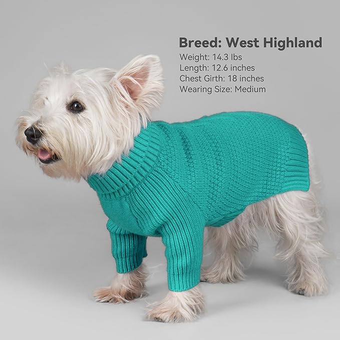 cyeollo 4XL Dog Sweater, Stretchy & Cozy Warm Dog Sweaters for Large Dogs Boy, Pullover Knit Fall Winter Sweatshirt Big Dogs Clothes, Doberman Great Dane Apparel, Aqua Green XXXXL