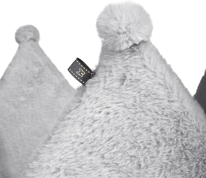 NANDOG Pet Gear Crown Cozy Round Dog & Cat Bed Collection Washable Indoor Pet Bed for Small Breeds-Soft Bed Fits in Crate or Kennel-Made of Ultra Soft Micro-Plush Material (Royal Light Gray Prive 18")