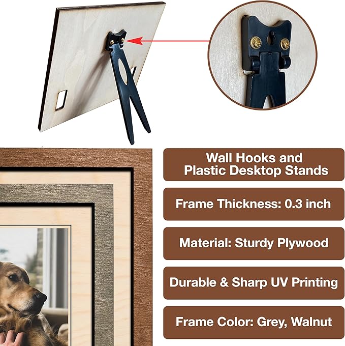 Personalized Dog Picture Pet Loss Sign Frames Dog Passed Away Gift Wood Sign Pet Picture Frame Dog Heaven Dog Sympathy Gifts for Christmas Memorial Plaques for Dogs and Cat Picture Frames