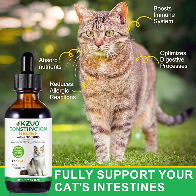 Cat Laxative, Cat Constipation Relief, Constipation Relief for Cats, Cat Laxative Constipation Relief, 100% Pure Natural Cat Constipation Treat with 6 Probiotics Cat Stool Softener