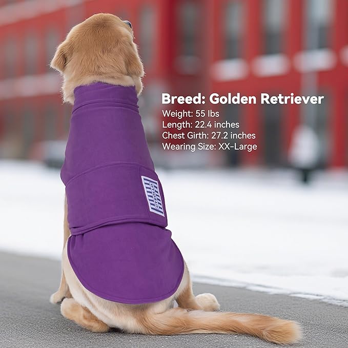 cyeollo Small Dog Sweater, Fleece Dog Sweaters Turtleneck Vest Soft Puppy Sweatshirt Stretchy Pet Fall Autumn Coat Warm Winter Clothes for Small Dogs Girl, Purple M