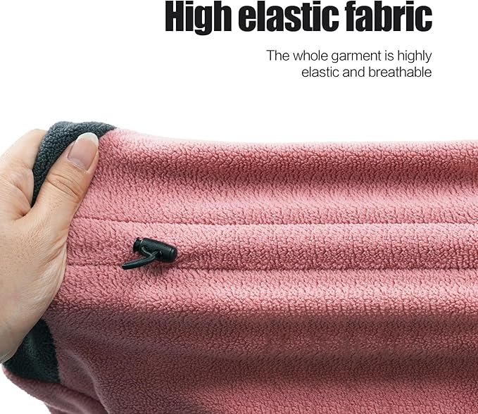 Winter Coat, Warm Fleece Jacket, Windproof Dog Pullover Bodysuit, Fullbody Pajamas Onesie, Cold Weather Clothes for Medium Large Dog (3XL, Pink)