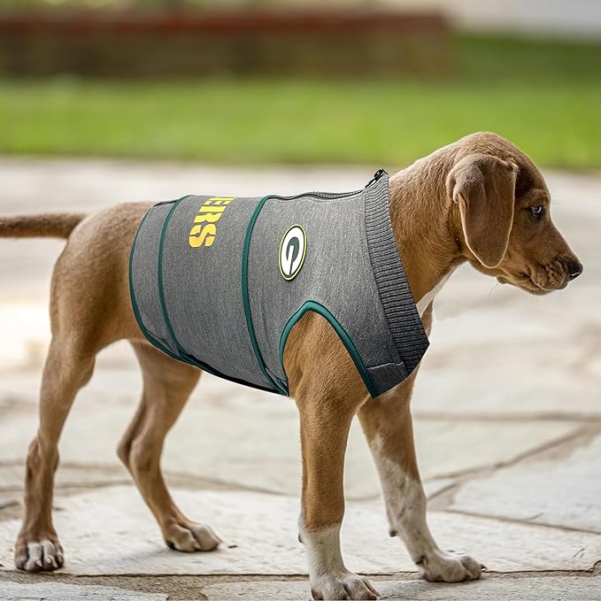 NFL GREEN BAY PACKERS Dog Anxiety Shirt Calming Soothing Solution Vest, for Dogs & Cats with Anxiety, Fears, Fireworks, Loud Noises, Dark, Lonely Keeps Dogs Calm Feeling Safe, Relaxing Jacket, X-Small