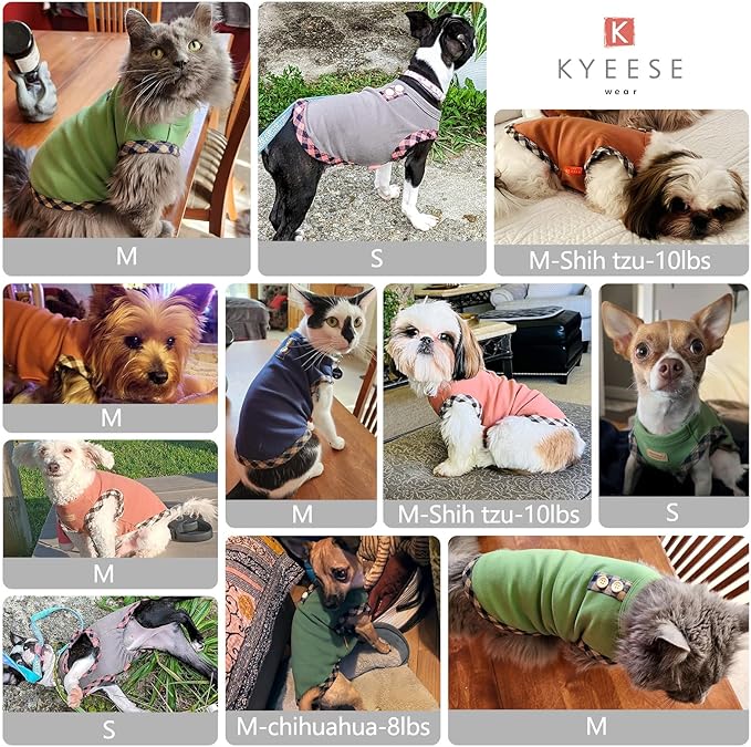 KYEESE Dog Shirt (2Pack Grey+Pink, Large) - Stretchy Velvet Pullover Vest, Lightweight Fleece, Sleeveless, Plaid Binding, Button Decoration, Breathable, Comfortable, for Small Dogs