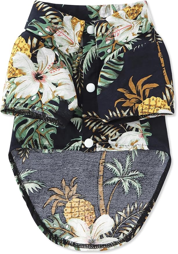 Hawaii Dog Shirt, Pet Summer T-Shirts Dog Style Floral Breathable Cool Clothes Hawaiian Shirts for Small Dogs and Cats Owner and Pet Shirts are Sold Separately