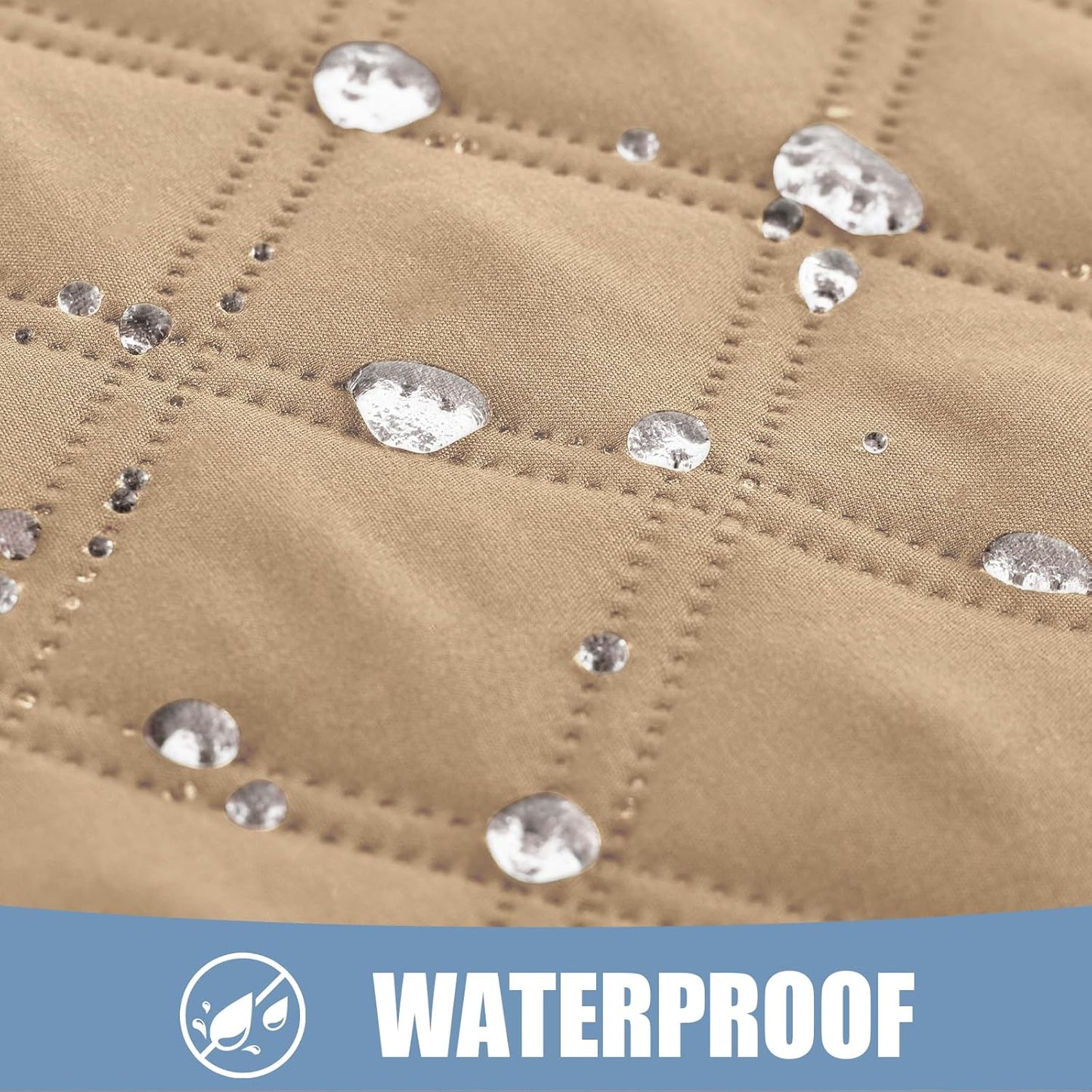 Smiry Waterproof Dog Bed Cover Pet Blanket, Soft Washable Dog Blanket for Furniture Bed Couch Sofa Reversible, Checkered (40"x90", Camel/Beige)
