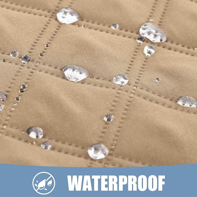 Smiry Waterproof Dog Bed Cover Pet Blanket, Soft Washable Dog Blanket for Furniture Bed Couch Sofa Reversible, Checkered (30"x53", Camel/Beige)