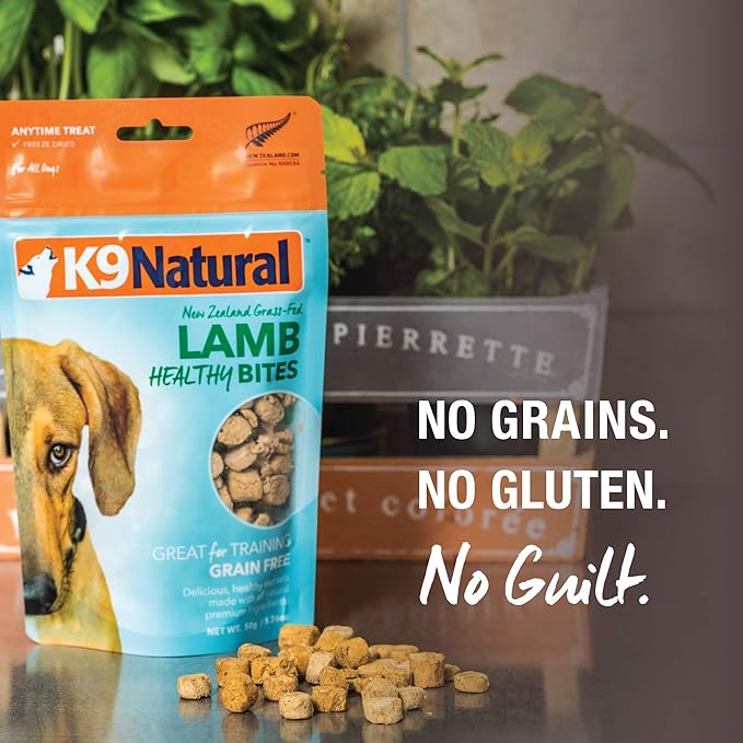 K9 Natural, Freeze-Dried Single Ingredient Dog Treats, High-Value, Low-Calorie Protein Bites for Active Dogs, Healthy Dog Training Treats, Grain-Free Reward, Chicken, 1.76oz