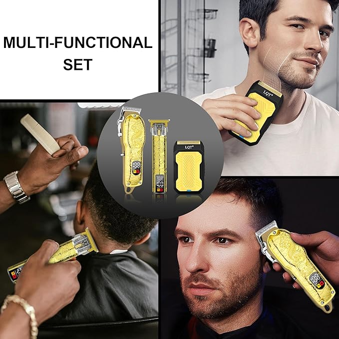 LQT® Professional Hair Clippers for Men, Hair Trimmer Cordless Barber Clippers and Trimmers Set, Hair Cutting Kit for Men Grooming Father Day Gifts