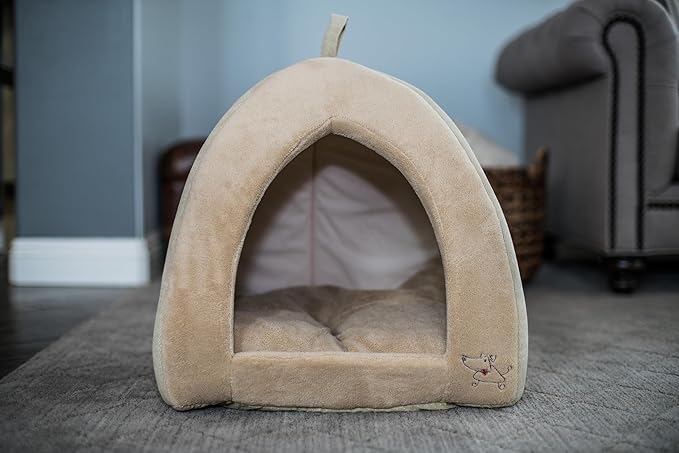 Pet Tent-Soft Bed for Dog and Cat by Best Pet Supplies - Tan, 19" x 19" x H:19"