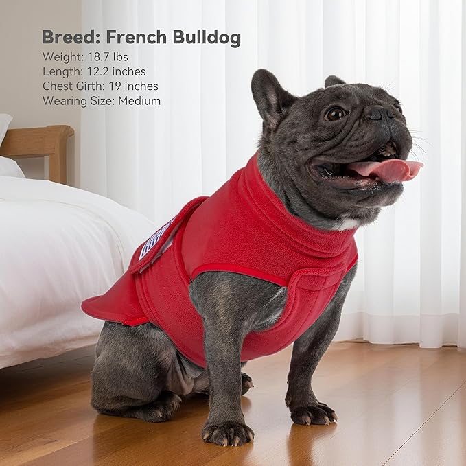 cyeollo XXL Dog Sweater, Fleece Doggy Sweaters Stretchy Turtleneck Doggie Sweatshirt Soft Warm Winter Coat Fall Autumn Pet Clothes for Large Dogs Girl, Red 2XL