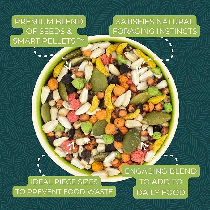 ZuPreem Sensible Seed Bird Food, Parakeet, Budgie, Parrotlet, Dove, Seed and Pellet Blend for Small Birds, Food Mixer Topper, Enriching Variety, Made in USA, Parakeet Seeds (S, 2 lbs)