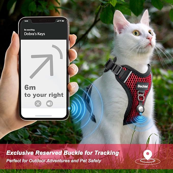 Cat Harness and Leash for Walking Escape Proof Soft Adjustable Cat Leash Breathable Honeycomb Structure Comfortable Vest Easy to Wear Kitten Harness for Outdoor Travel, Honeycomb Red, XS