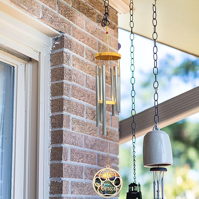 Personalized Hand Dog Wind Chimes Sun Catcher, Dog Memorial Winds Chime, Pet Loss Wind Chimes Sun Catcher, Gifts for Dogs Lovers, Sympathy Pet Winds Chime 1