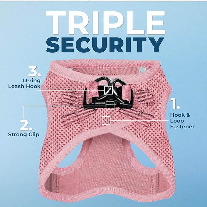 Voyager Step-in Air Cat Harness - All Weather Mesh Step in Vest Harness for Small and Medium Cats by Best Pet Supplies - Harness Leash Set (Pink), XXXS