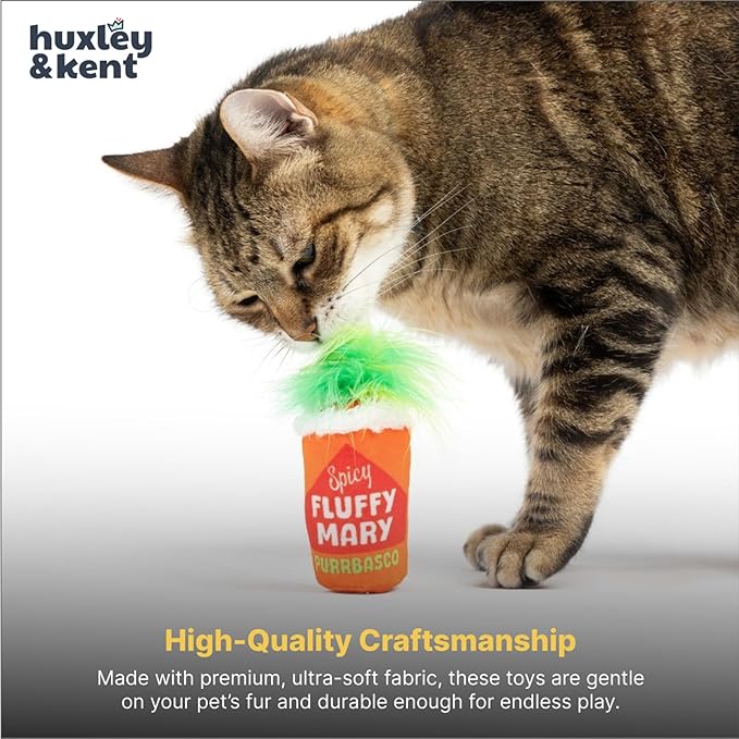 Huxley & Kent Plush Cat Toy - Interactive Catnip Toy for Cats & Kittens - Soft with Crinkle & Catnip - Fun Indoor Play - Fluffy Mary
