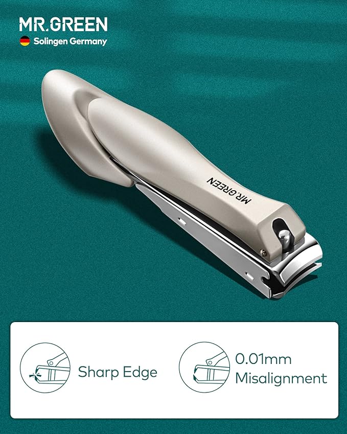 MR.GREEN Nail Clipper 3Pcs Set, Stainless Steel Manicure Pedicure Set with Nail Clippers, Glass Nail File & Tweezers, Medical Grade Grooming Kit with Travel Case Gift Box for Man & Woman (Pink)