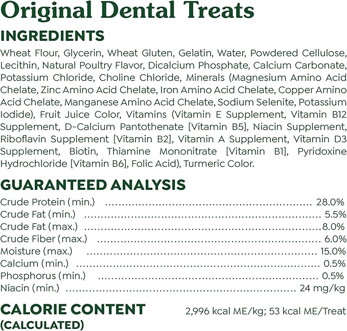 Greenies Original Teenie Dental Dog Treats, 3 oz. Pack (11 Treats)