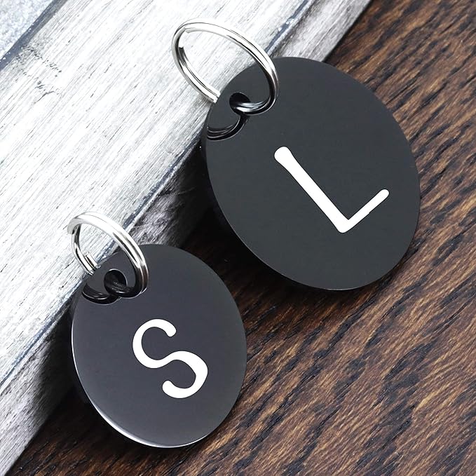 Ultra Joys Stainless Steel Pet ID Tag Dog Name Tags Personalized Front and Back Engraving, Customized Dog Tags and Cat Tags, Optional Engraved on Both Sides, Round Tag w/Mountain on Top Design, Small