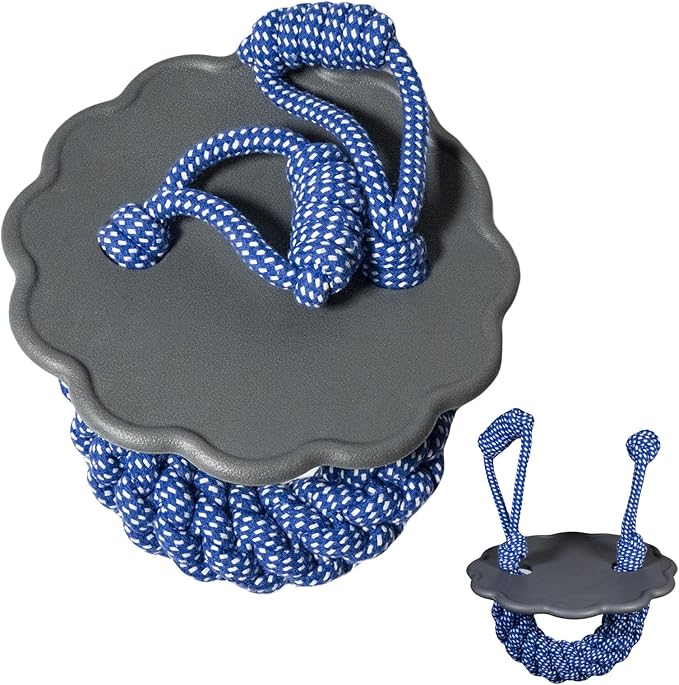 Dog Toys, Tough Rope Toy, Frisbee, Puppy Teething Toys, 2-in-1 Tug of War Rope Flying Disc, Puppy Chew toys for teething, Lick mat for dogs, Interactive, Durable Outdoor Dog toy (Velvet Grey)