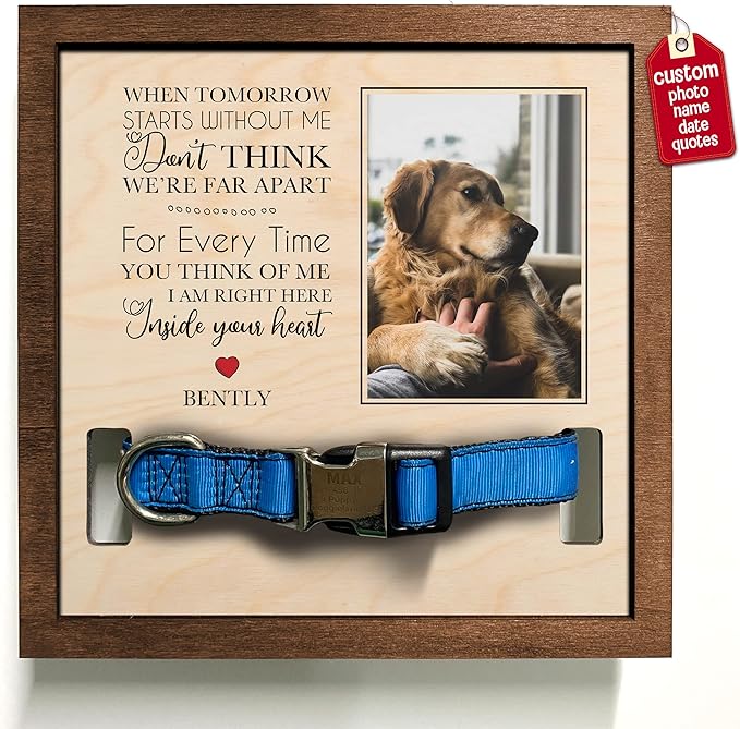 Personalized Dog Picture Pet Loss Sign Frames Dog Passed Away Gift Wood Sign Pet Picture Frame Dog Heaven Dog Sympathy Gifts for Christmas Memorial Plaques for Dogs and Cat Picture Frames