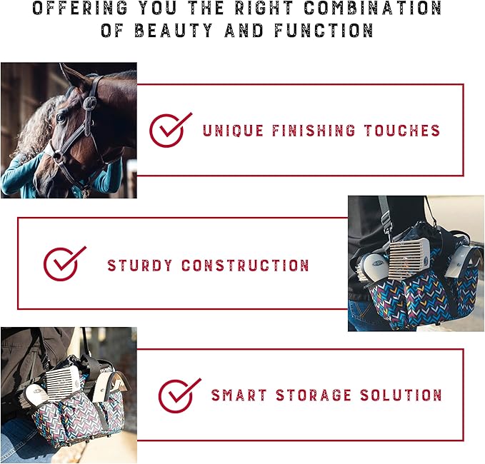 Weaver Leather Horse Grooming Kit, 7-piece Horse Brush Set with Organizer Tote Bag, Equine Care, Horse Tack Room Equipment, Grooming Horse Supplies